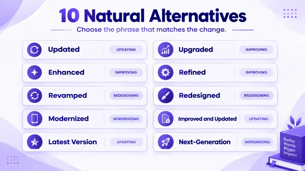 10 natural alternatives to new and improved including updated and upgraded