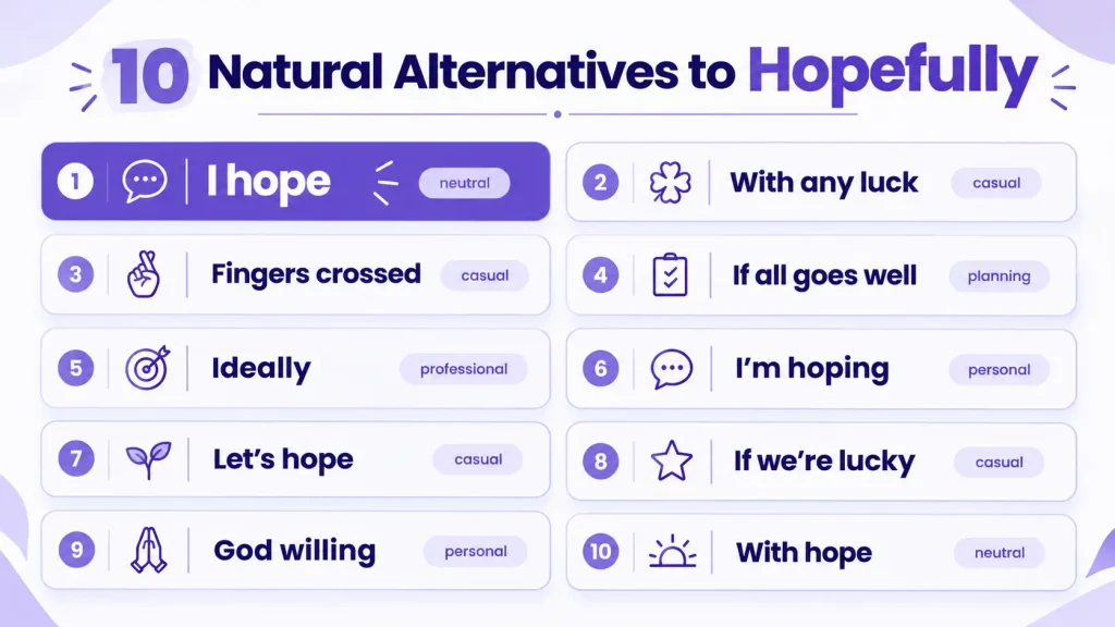 10 natural alternatives to hopefully including I hope and with any luck