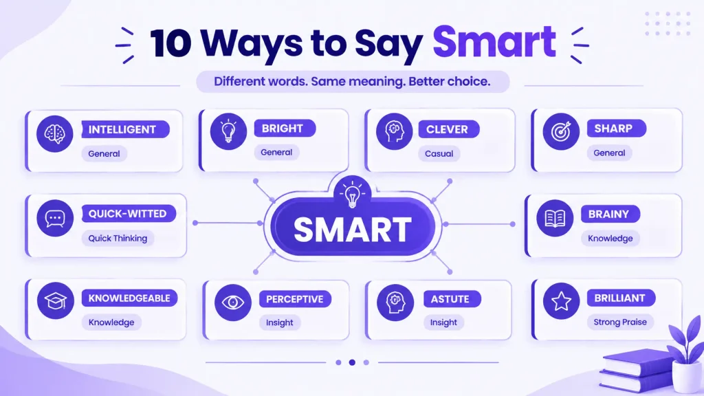 10 natural alternatives to say smart, including intelligent, bright, clever, sharp, and brilliant