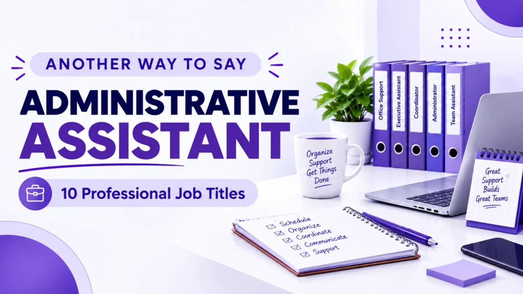 Infographic showing professional alternatives to administrative assistant