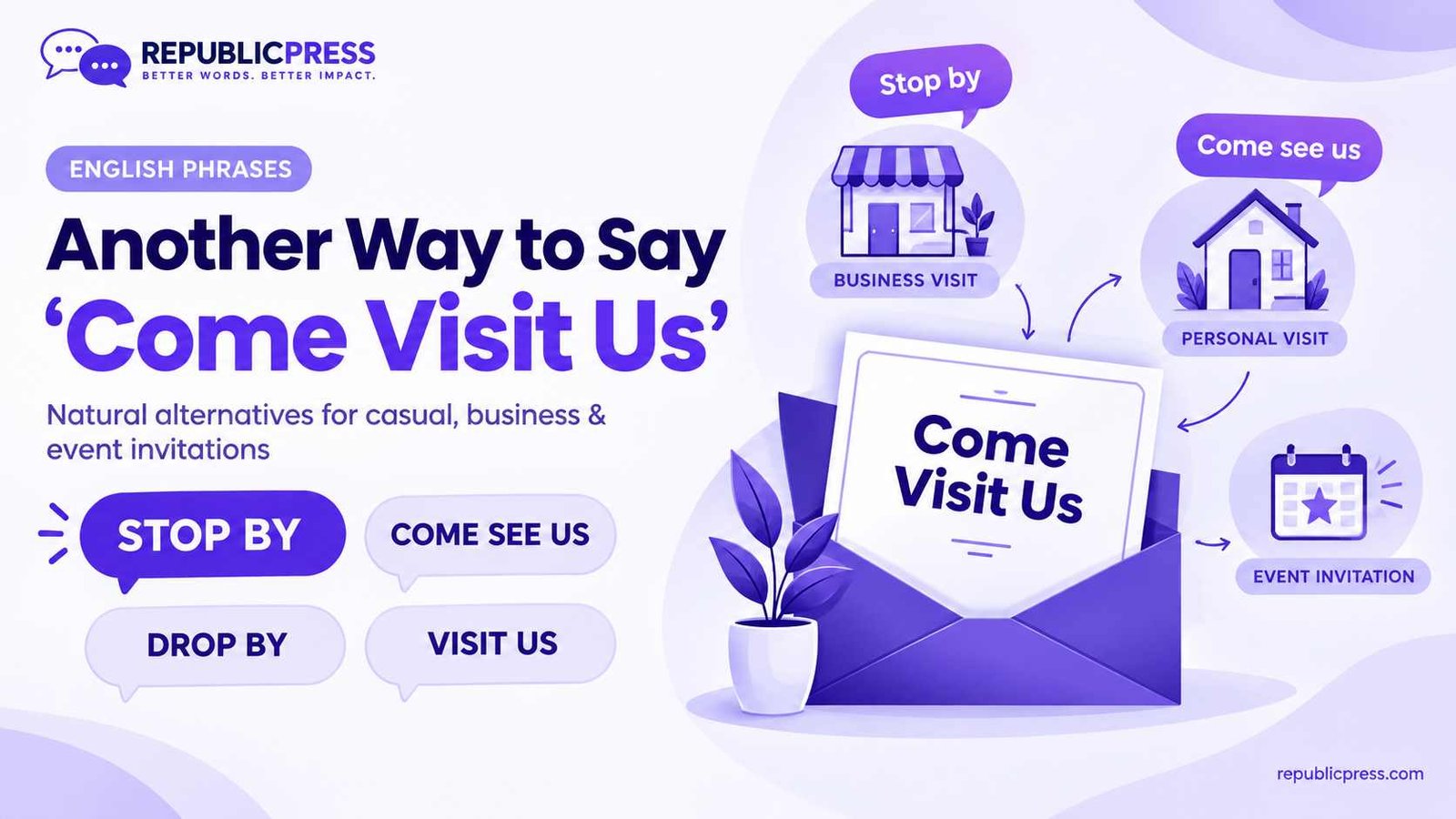 another way to say come visit us