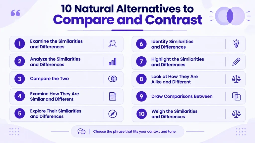 10 natural alternatives to say compare and contrast