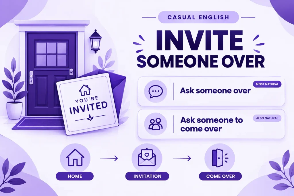 Another way to say invite someone over using ask someone over and come over