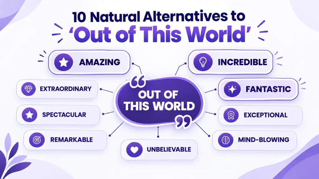 Natural alternatives to out of this world including amazing, incredible, extraordinary, and phenomenal