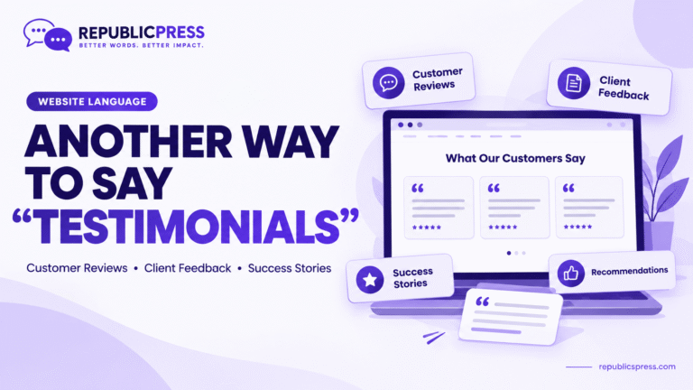 another way to say testimonials on a website