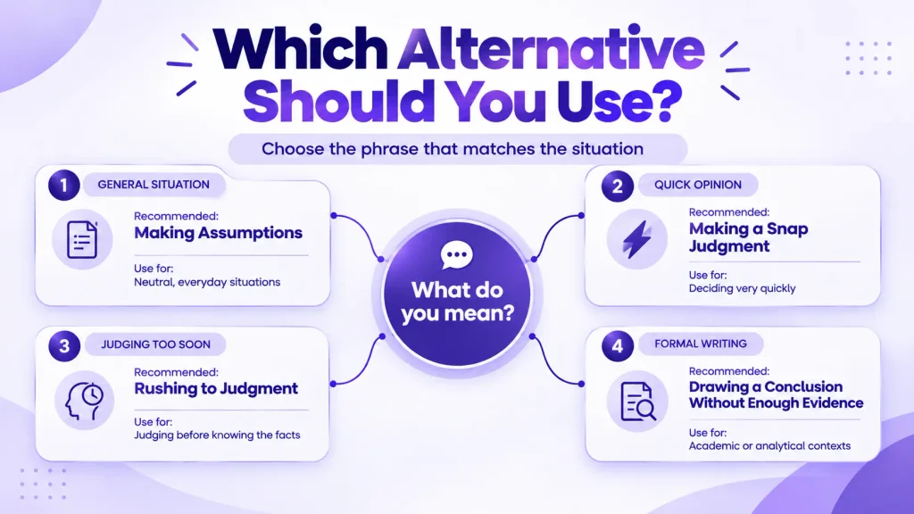 Decision guide for choosing the right alternative to jumping to conclusions