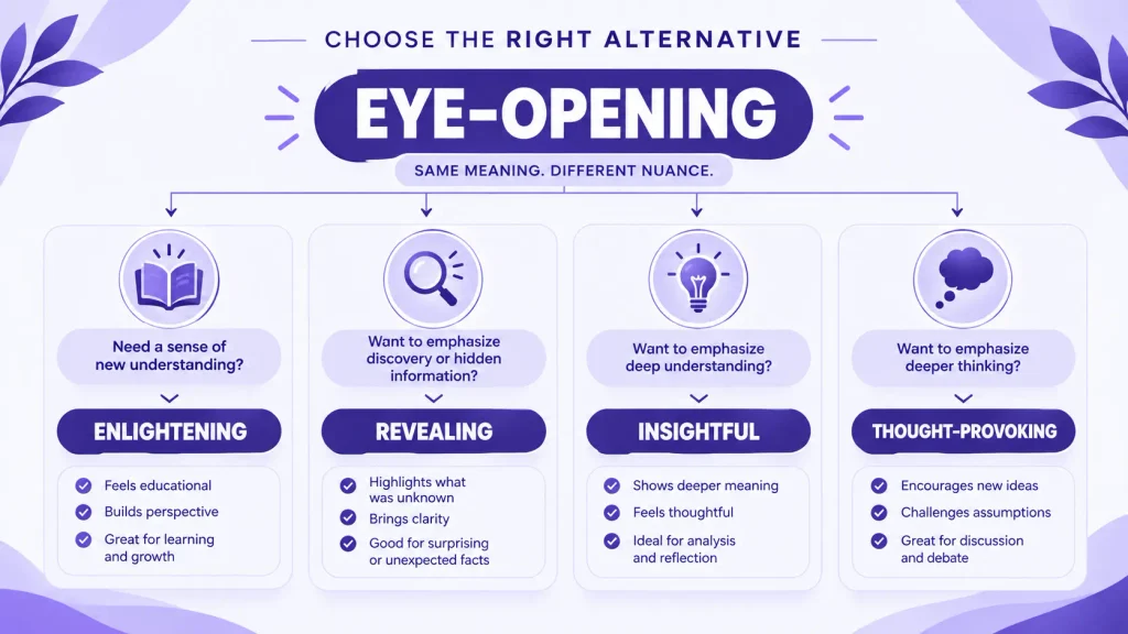 Guide to choosing the right alternative to eye opening based on meaning and tone