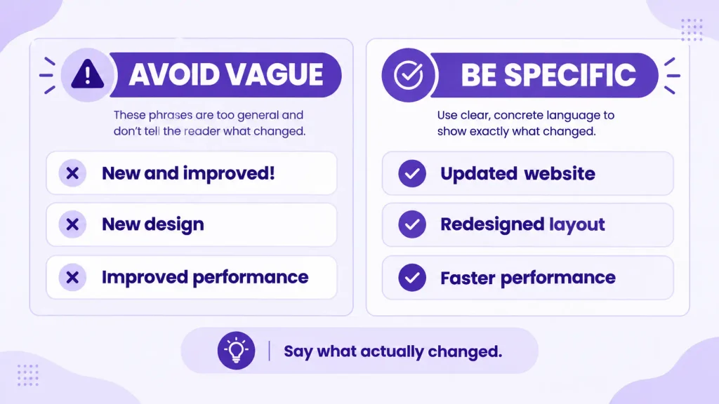 Common mistakes when using new and improved and clearer alternatives