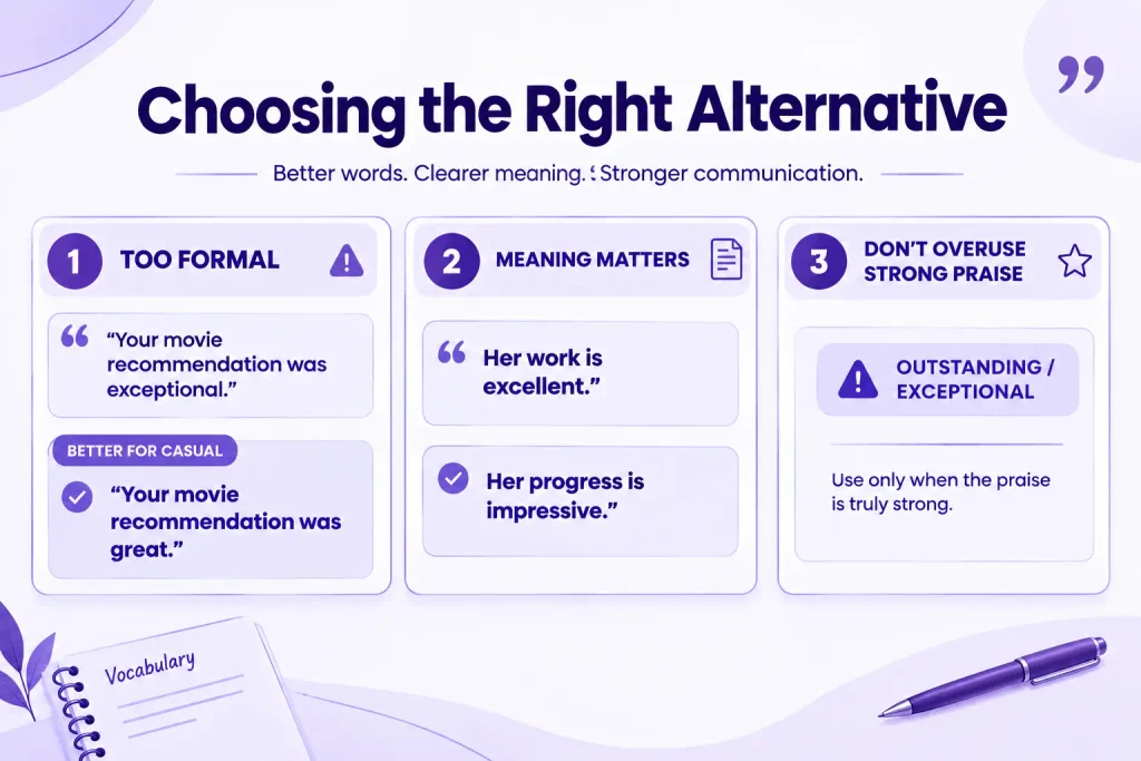 Common mistakes when choosing alternatives to really good and how to use them correctly