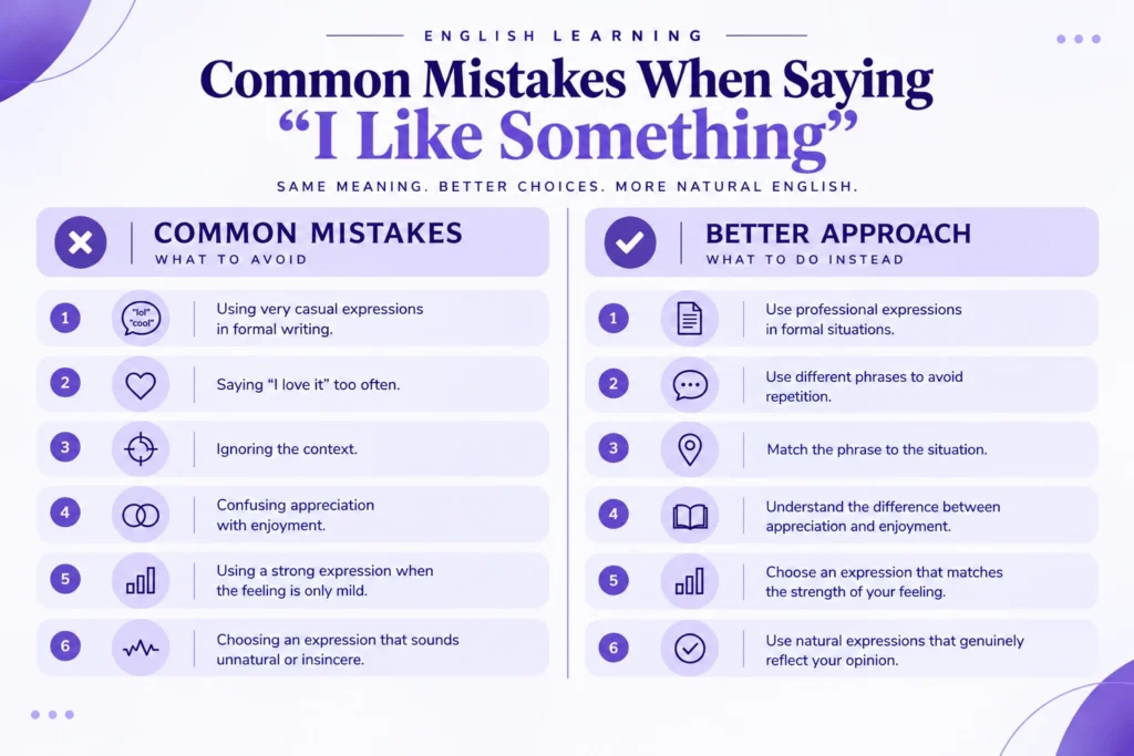 Common mistakes when saying "I like something" – better English alternatives