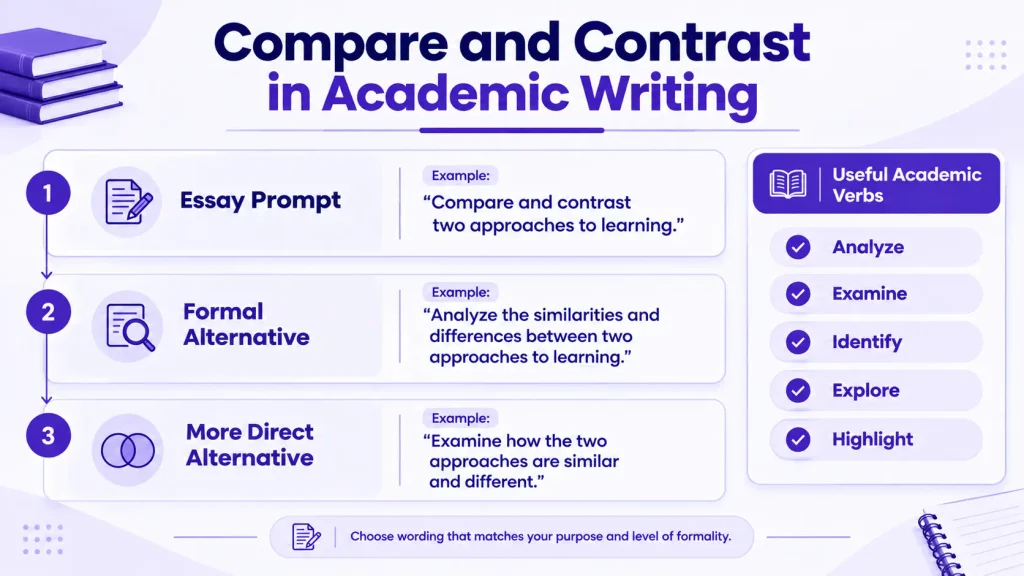 Compare and contrast alternatives for academic writing and essays