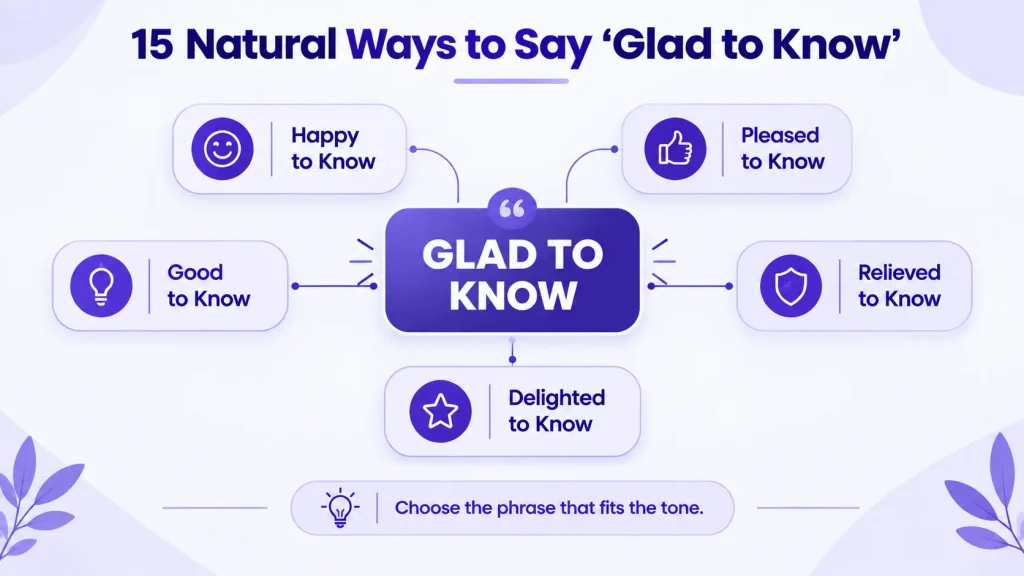 Natural alternatives to glad to know including happy pleased good relieved and delighted
