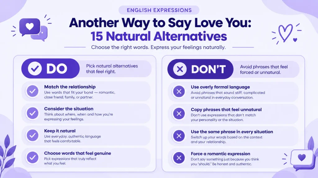Dos and don'ts for choosing an alternative to I love you