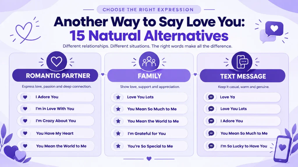 Love you alternatives for romantic partners family and text messages
