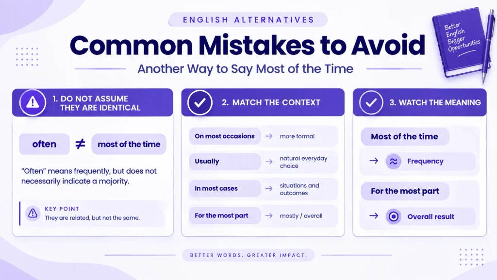 common mistakes when using most of the time and its alternatives