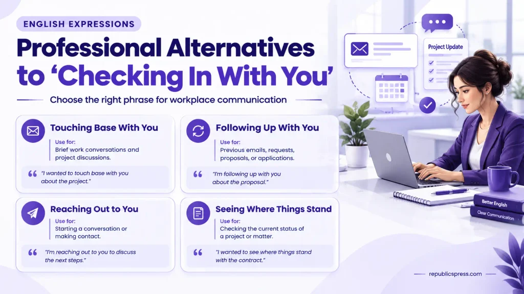 Professional alternatives to checking in with you for workplace communication
