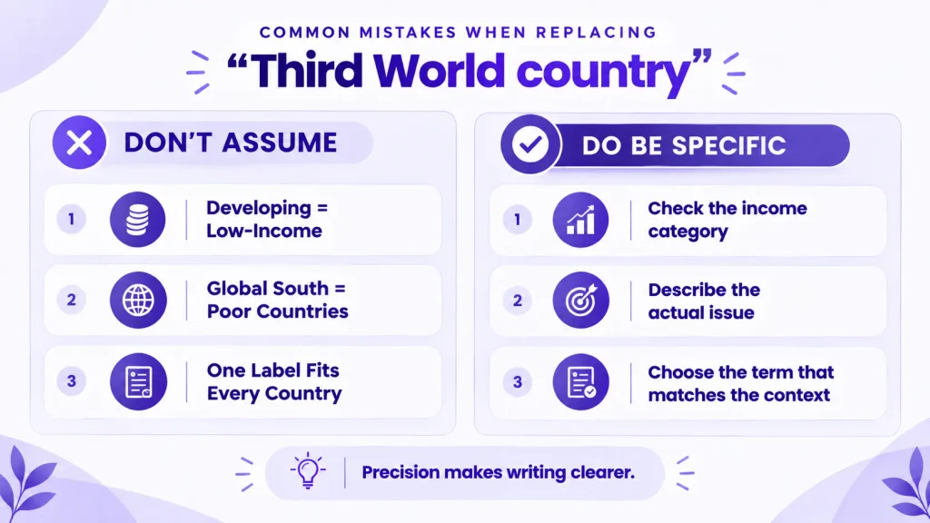 Common mistakes and better approaches for replacing Third World country