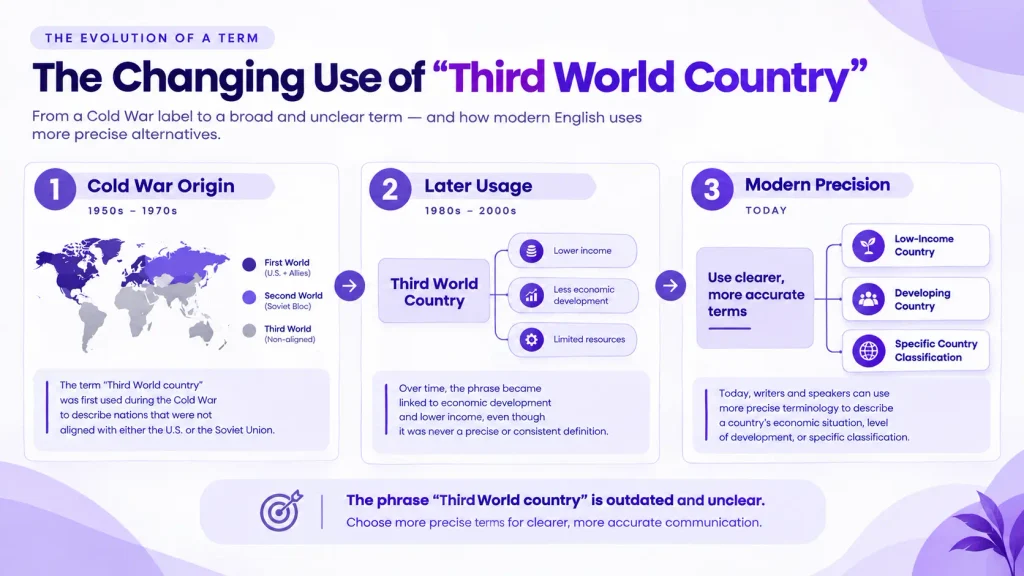 Changing meaning of Third World country and modern terminology alternatives
