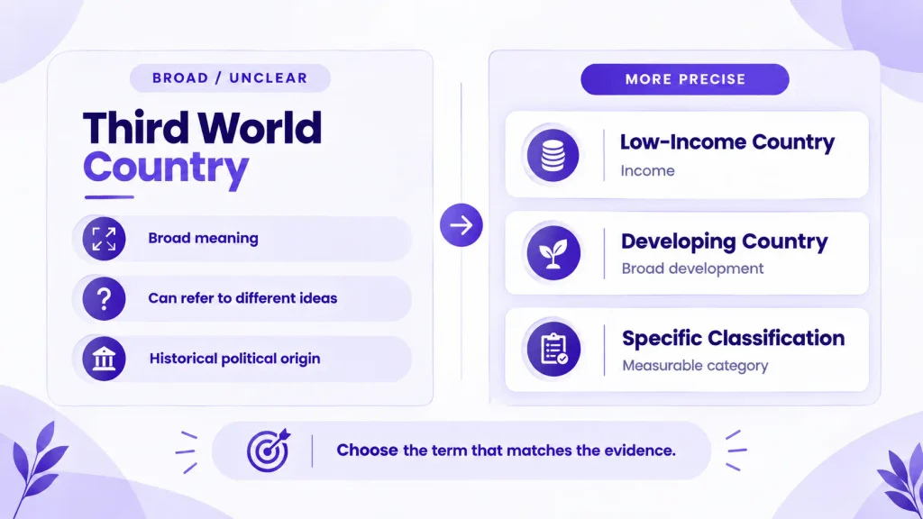 Comparison of Third World country with more precise language alternatives