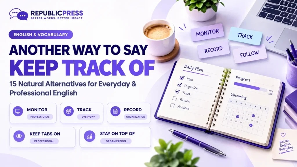 another way to say keep track of