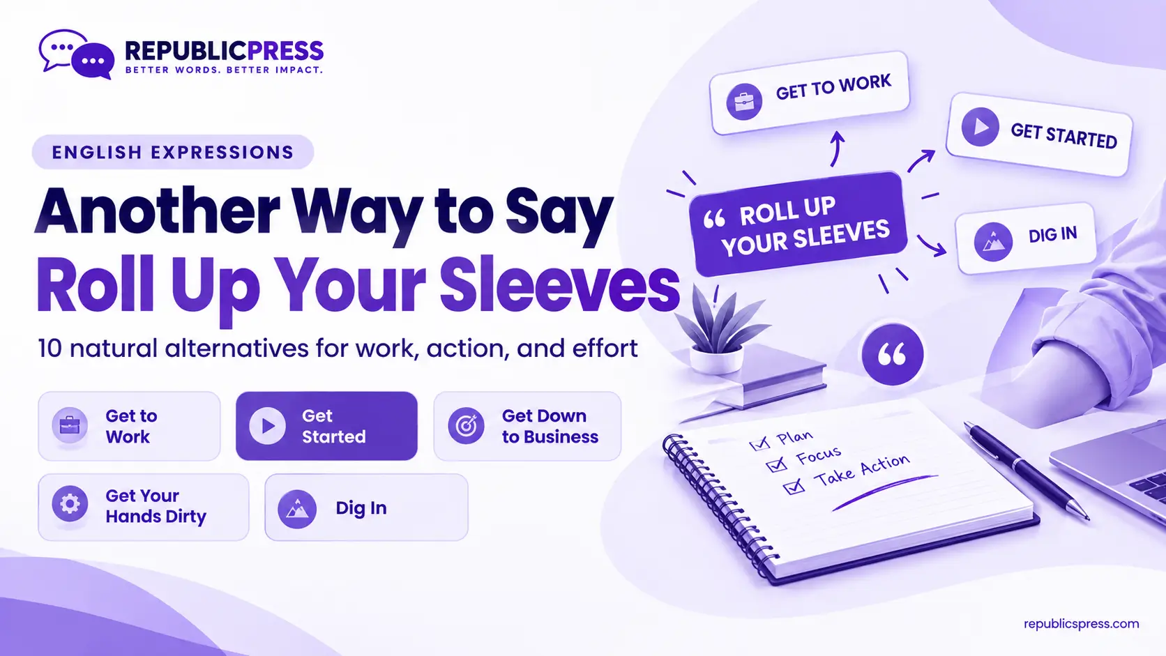 another way to say roll up your sleeves