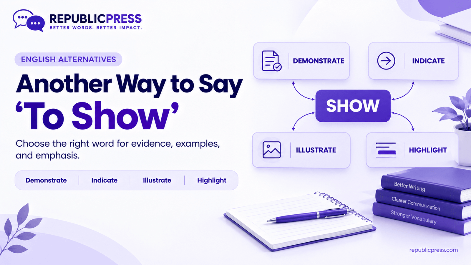 another way to say to show
