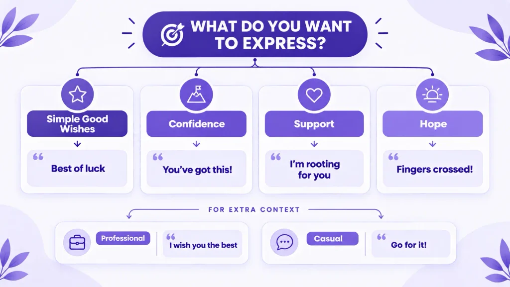 Guide to choosing the right alternative to good luck by tone and context