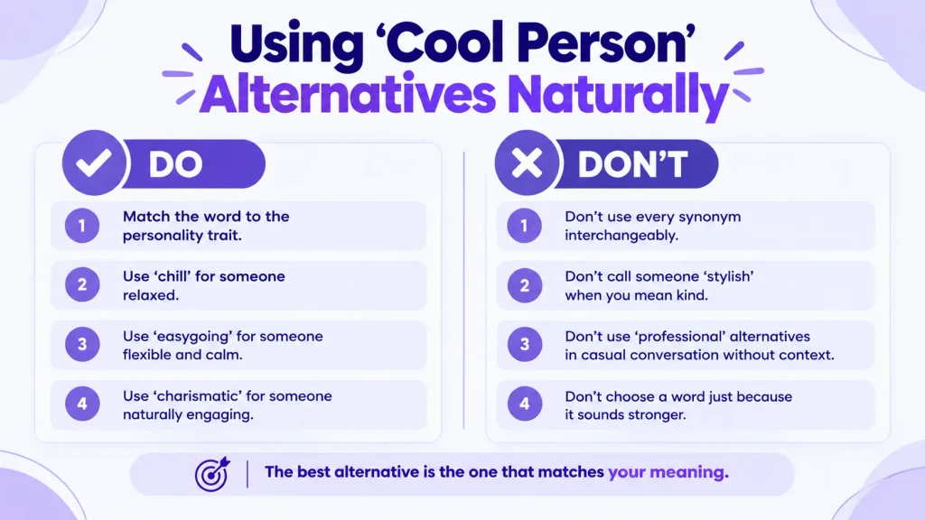 Do and don’t guide for using natural alternatives to cool person in English