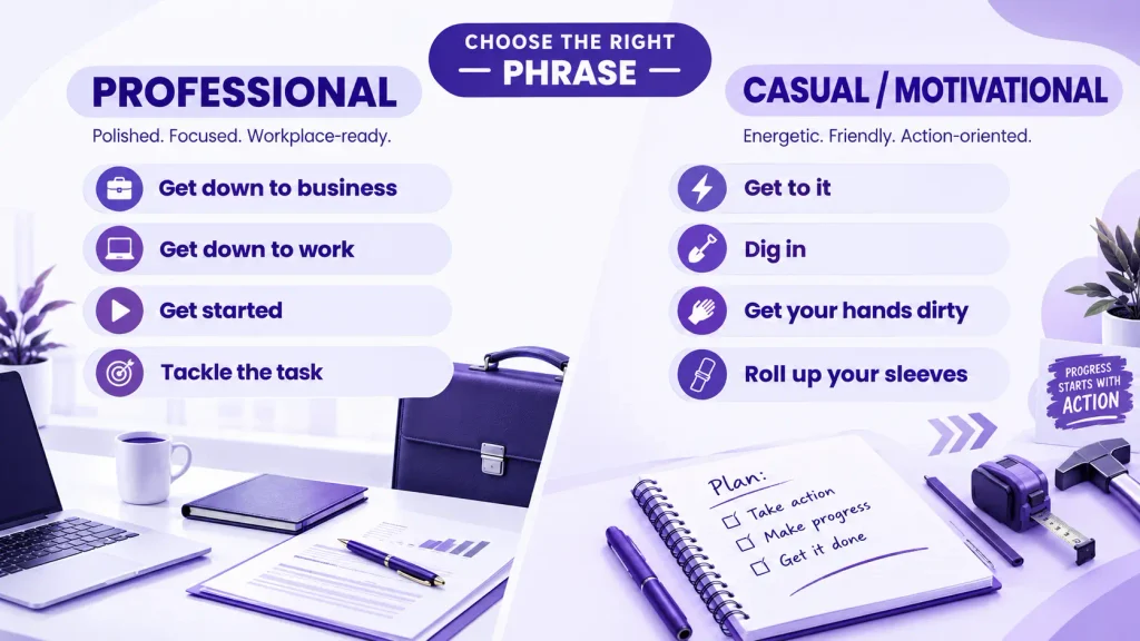Professional and casual alternatives to roll up your sleeves by context