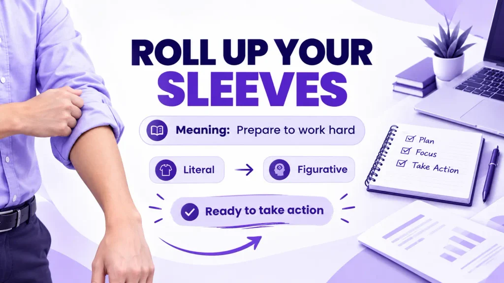 Meaning of roll up your sleeves as an idiom for preparing to work hard